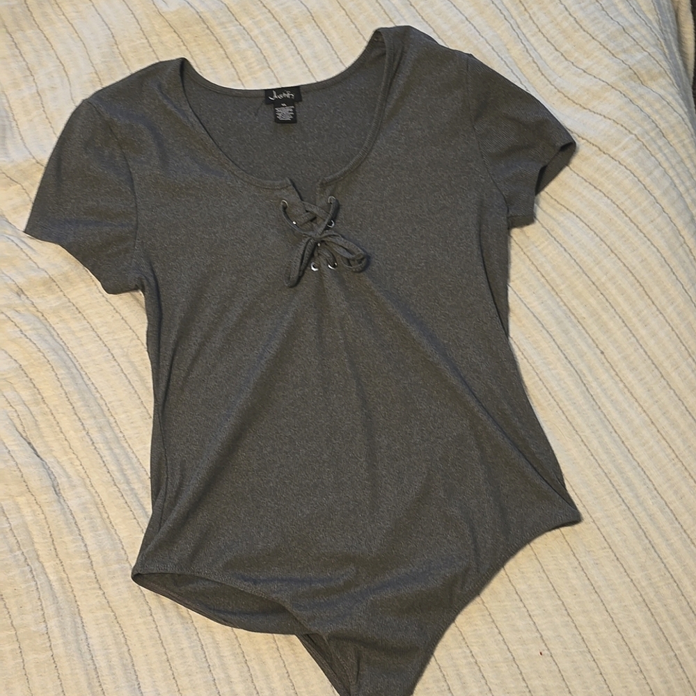 Justify Scoop Neck Lace-Up Shirt